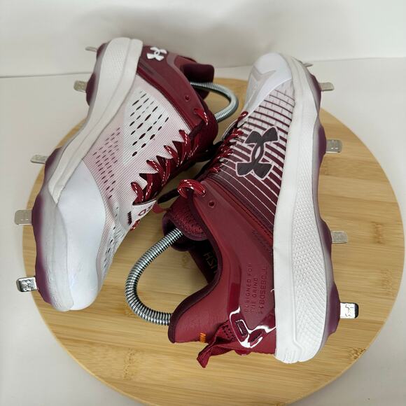 Under Armour UA Baseball Cleats Cardinal FSU Yard Low MT Red Maroon Mens Size 7 main image 6